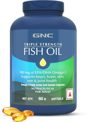 GNC Triple Strength Fish Oil - 1500 mg with 900 mg of EPA/DHA Omega 3s(60 No)
