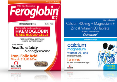 Osteocare Complete combination of Iron with B12, Calcium & Vitamin D to combat anaemia(2 x 90 Tablets)