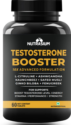 NUTRASIUM Testosterone Booster 10X Advance Formulation For Energy & Perfomance(60 Tablets)