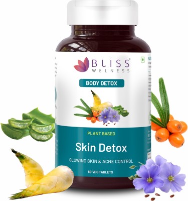 Bliss Welness Skin Detox|Sea Buckthorn Evening Primrose AloeVera|Anti Acne Control Supplement(60 Tablets)