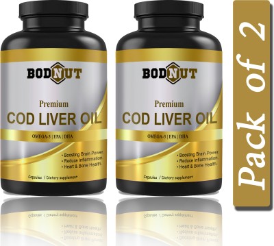 Bodnut Cod Liver Oil Softgel Capsules (G191)(2 x 60 Capsules)