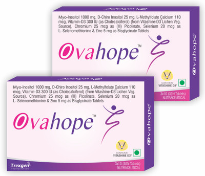 Trexgen OVAHOPE PCOS Myo Inositol , D-Chiro Inositol(2 x 30 Tablets)