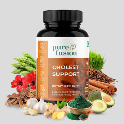 PUREFUSION Healthy Heart Care Capsules For Cholesterol & Controls Blood Pressure | 60 Cap(60 Capsules)