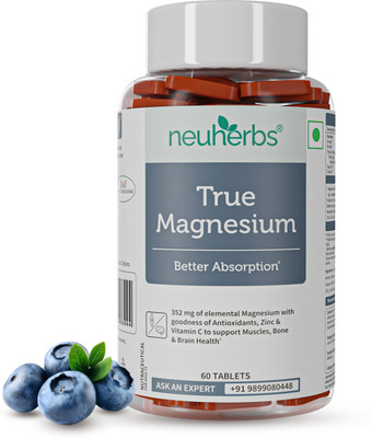 Neuherbs True Magnesium With Antioxidants, Zinc & Vitamin C For Bone & Brain Health(60 Tablets)