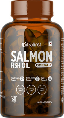 NutraFirst Omega 3 Salmon Fish Oil Capsule 1000mg For Men and Women(60 Tablets)