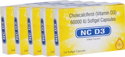 NC D3 Cholecalciferol ( Vitamin D3) 60000 IU Soft gel ( 20)(20 Capsules)