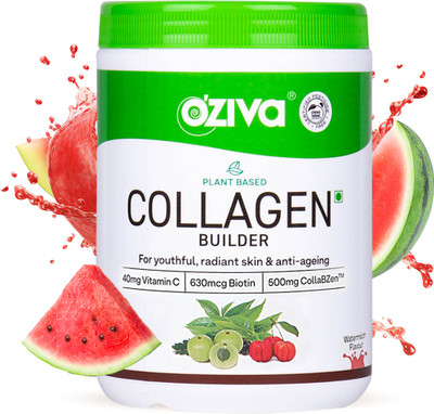 OZiva Collagen Builder for Anti-Ageing & Skin Radiance with Vitamin C, Watermelon(250 g)