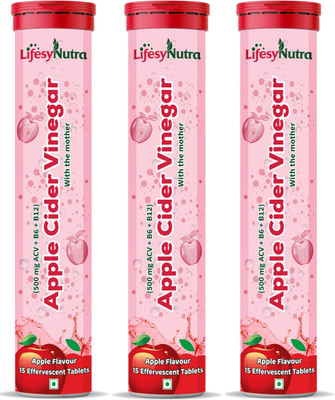 Lifesy Nutra Apple Cider Vinegar Effervescent Tablet | Weight Management | redulity of Mother(3 x 15 Tablets)