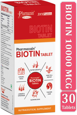 PHARMAZAIN LIFE SCIENCES Max Strength Biotin Cellular Energy & Glow(30 Tablets)