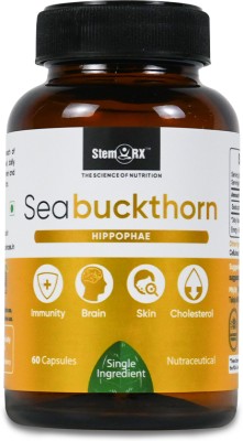 StemRx Sea buckthorn Supplement for Immunity Brain Skin Care Cholesterol 500mg(60 Capsules)