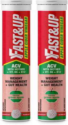 FAST&UP Apple Cider Vinegar Effervescent 30 Tablets, ACV With Mother, Vitamin B6 & B12  (2 X 15 Tablets) For Rs. 459 @ 34 %