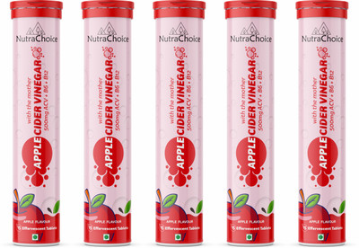 NutraChoice Apple Cider Vinegar for Weight Loss with Mother -75 Effervescent Tablets(5 x 15 Tablets)