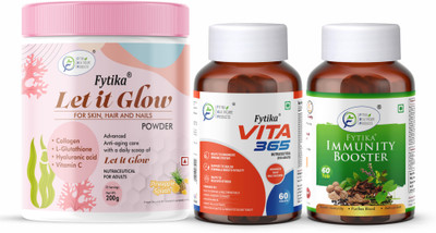 FYTIKA Let it Glow Pineapple-200G + Vita 365-60 Tabs + Immunity Booster -60 Tabs(3 x 133.33 g)