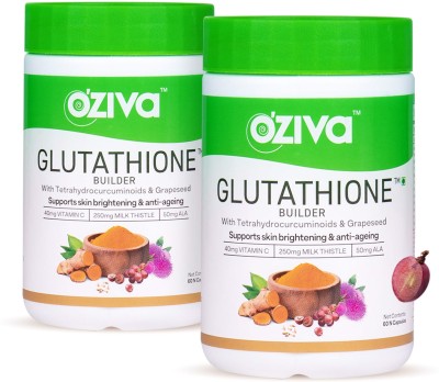 OZiva Glutathione Builder,(ALA) Vegetarian Tablets for Skin Brightening & Anti-Ageing(2 x 60 Capsules)