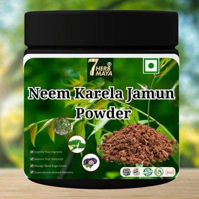 7Herbmaya Natural Neem Karela Jamun Powder - For Health & Skin Care | Neem Karela Jamun(2 x 100 g)
