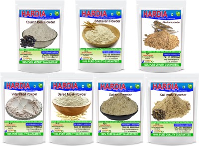 Hardia Safed musli kali musli kaunch beej vidharikand gokgru akarkara shatavari powder(7 x 100 g)