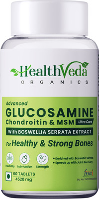 Health Veda Organics Glucosamine Chondroitin & MSM 2000 mg I For Joints & Bone(60 Tablets)