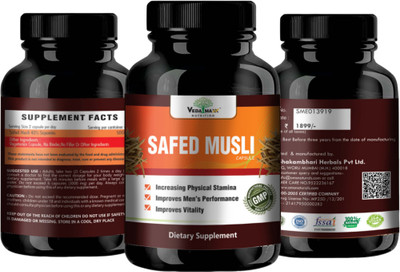 VEDA MAXX pack of 3 Safed musli,Premium Ayurvedic supplement for men(3 x 1000 mg)