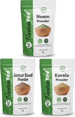 NeutraVed Combo of Neem Karela Jamun Powder for Blood Sugar Management(3 x 100 g)