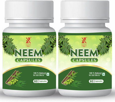 XOVAK PHARMTECH Neem Capsule | All-Natural, Acne and Dandruff, Promotes Smooth and Shiny Skin(2 x 60 Capsules)