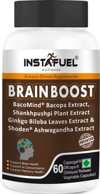 INSTAFUEL Brain Booster Supplements | Brain Health, Mental Clarity, Focus & Memory Support(60 Capsules)