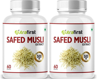 NutraFirst Safed Musli Capsules for Strength, Immunity & Stamina(2 x 60 Capsules)