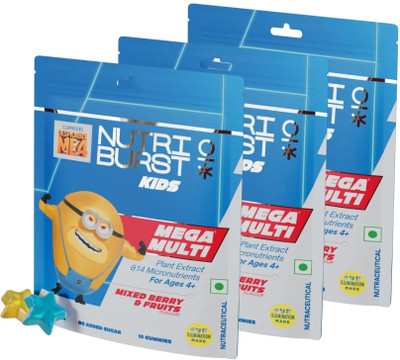 Nutriburst Minions Mega Multi Gummies for Kids Aged 4+(3 x 10 No)