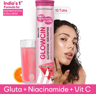Mountainor Glowcin Effervescent Tablets, With Glutathione With Niacinamide(15 Tablets)