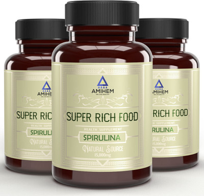 AMIHEM Spirulina Extract: Multivitamin for Weight Management, Immunity(3 x 15000 mg)