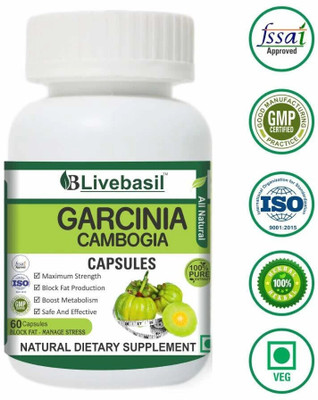 livebasil Garcinia Cambogia Extract Capsules - Natural Weight loss Supplement(60 No)