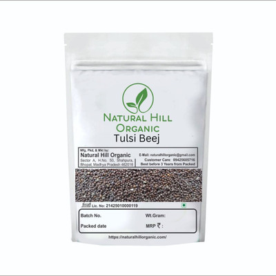 NATURAL HILL ORGANIC Tulsi Beej-50g-For Gardening, Herbal Use & Cultivation-Natural-No Mixing(50 g)