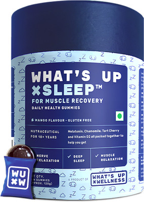 What's Up Wellness Melatonin Gummies for Sleep & Muscle Recovery | For Both Men & Women |(30 No)