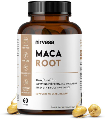 Nirvasa Maca Root Tablets- Maca Tablets for Reproductive Health & Energy, Strength(60 No)