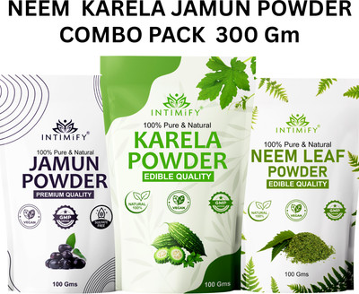 INTIMIFY Karela Jamun Neem Powder, Diabetes Control, Regulate Sugar Management(3 x 100 g)