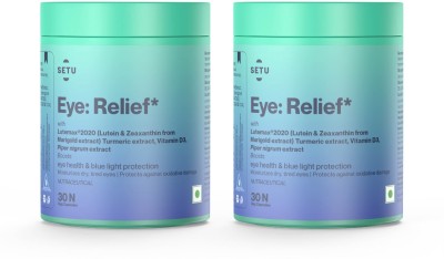 Setu Eye: Relief, Lutein Zeaxanthin Veg Vit D3 Curcumin, 30 Tabs Pack of 2(2 x 30 Capsules)