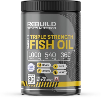 REBUILD SPORTS NUTRITION Omega-3 triple strength Enteric coated fish oil 90 softgel(90 No)