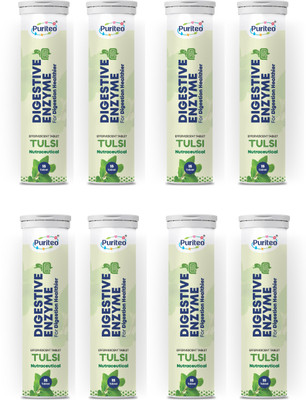 puriteo DIGESTIVE ENZYME EFFERVESCENT TULSI_08(8 x 15 Tablets)