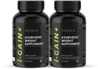 Ayuvya Ayurvedic i-Gain+ Weight Gain Supplement | New and Improved Formula(90 Tablets)