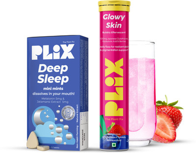 The Plant Fix Plix Deep Sleep 30 Mini Mints and Glutathione 15 Effervescent Tablets Combo(1 No)