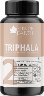 Bliss of Earth Triphala Tablets 500mg With Quick Release Digestive Health & Constipation Relief(500 mg)