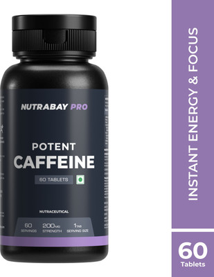 Nutrabay Pro Potent Caffeine 200mg | For Energy, Endurance & Focus(60 Tablets)