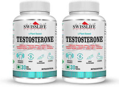 SWISSLIFE FOREVER Testosterone for Men |Tribulus 1000mg| Improves Muscle Strength & Boost Stamina(2 x 30 Tablets)