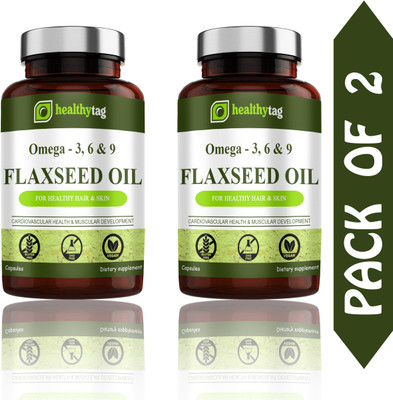 Healthy Tag Flaxseed extract Capsules Omega 369 (S197)(2 x 60 Capsules)