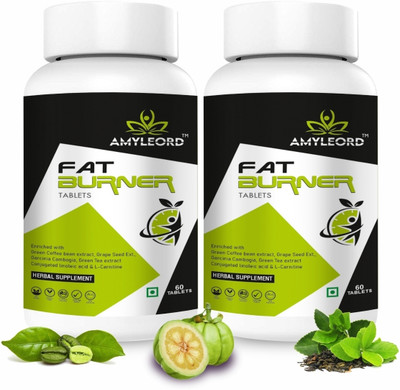 Amyleord Fat Burner Tablet For Weight Loss | Burns More Calories | Healthy Weight Control(2 x 60 Tablets)