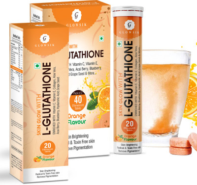 G GLOWSIK Glutathione Skin Glow 60 Effervescent Tablet with collagen Healthy Glowing skin(3 x 20 Tablets)