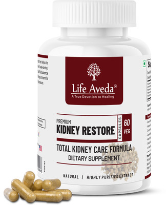 Life Aveda Kidney Restore Natural Herbal 60 Veg Capsules(60 Capsules)