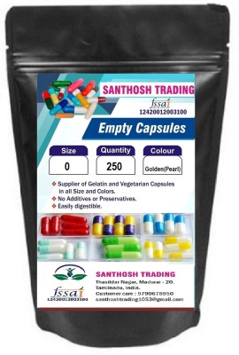 santhosh Trading Pharma raw materials size 0 Golden /Golden Empty capsules(250 No)