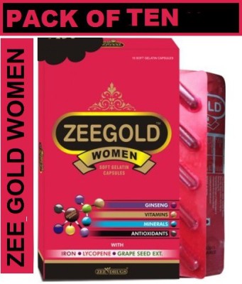 ZEE DRUGS ZEE GOLD WOMEN MULTIVITAMIN FOR ENERGY POWER AND FATIGUE REDUCER (10*15CAPSULES)(10 x 15 Capsules)