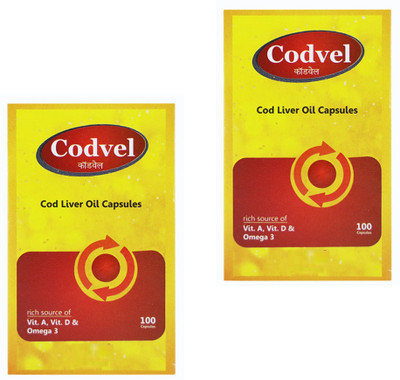 CountryLink exclusive offer Codvel Cod Liver Oil Capsule [100cap*2] pack of 2(2 x 100 Capsules)