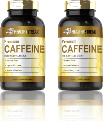 Healthy Streak Caffeine 200mg Supports Focus, Energy, Endurance Tablets (D235)(2 x 60 Tablets)